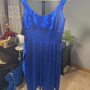 Maggy London Royal Blue‎ Silk Satin Sheath Cocktail Dress